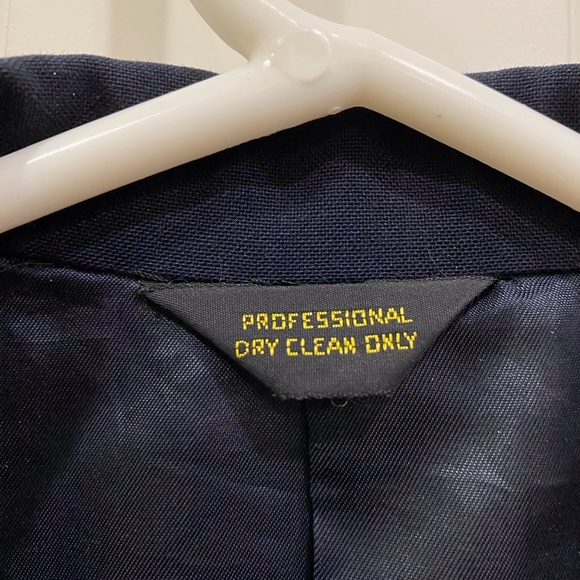 Vintage Naval jacket in blue wool with yellow stripes on arms - Picture 14 of 14